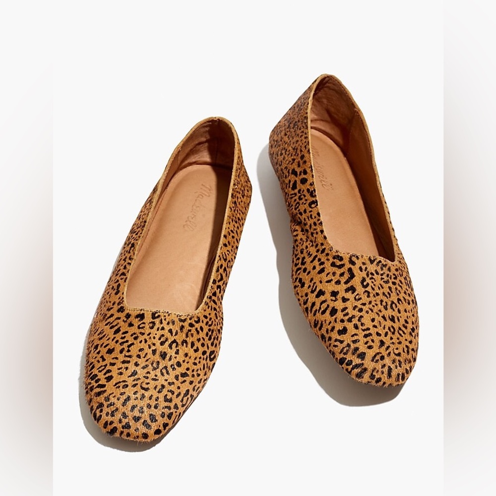 NWT Madewell The Cory Flat Leopard Calf Hair Sz 7.5